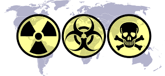 nuclear weapon symbol, biological weapons symbol, chemical weapons symbol